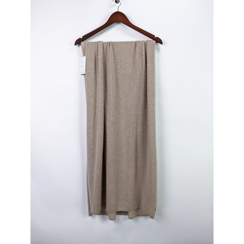 Zestt Organics The Cashmere Travel Scarf Wrap Shawl in Oatmeal Beige One Size